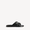 Sporty bassengsandaler for menn i svart/hvitt
