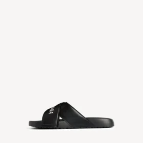 Sporty bassengsandaler for menn i svart/hvitt
