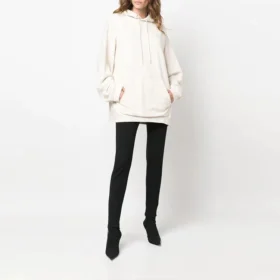 Sporty, oversized hettegenser med snøring «White» 600583TLVA19080