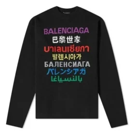 Språk Strikkegenser med rund hals «Black Multicolor» 646491T15952771