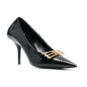Square Knife BB 80 mm Pumps «Black Shiny Lambskin» 694712WBD821080