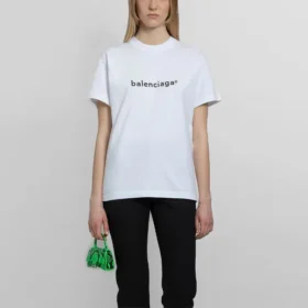 SS21 Casual T-skjorte med alfabetlogo, stor størrelse, korte ermer, hvit 612965TIV549040