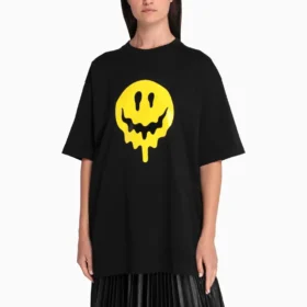 SS21 Drip Peace T-skjorte med trykk, stor passform, svart 641655TKVA11012