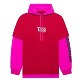 SS21 hettejakke med sømmer, lange ermer, unisex, rosa og rød 657037TKV826295