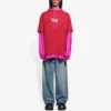 SS21 hettejakke med sømmer, lange ermer, unisex, rosa og rød 657037TKV826295