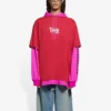 SS21 hettejakke med sømmer, lange ermer, unisex, rosa og rød 657037TKV826295