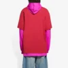 SS21 hettejakke med sømmer, lange ermer, unisex, rosa og rød 657037TKV826295
