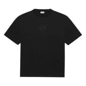 SS21 Logo-mønster Rund hals Kort ermet Unisex Svart 641655TKV711069