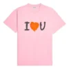 SS21 med alfabetmønster, kort ermet, unisex, rosa 612965TJVL51401