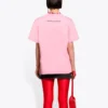 SS21 med alfabetmønster, kort ermet, unisex, rosa 612965TJVL51401