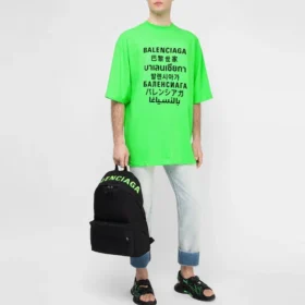 SS21 ordmønster, kort ermet, unisex, grønn 641614TJVI34162