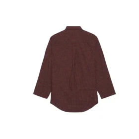 SS21 Oversize rutete skjorte med lange ermer, brun 658806TKM366100