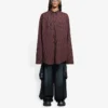 SS21 Oversize rutete skjorte med lange ermer, brun 658806TKM366100