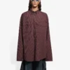 SS21 Oversize rutete skjorte med lange ermer, brun 658806TKM366100