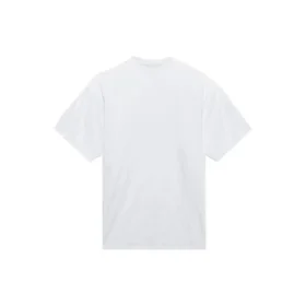 SS21 Retro, vanlig veving, stor passform, kortærmet unisex-T-skjorte i hvitt 657059TKV949000