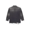 SS21 Slitt Denim skjorte for menn, svart 657610TBP191090