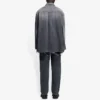 SS21 Slitt Denim skjorte for menn, svart 657610TBP191090