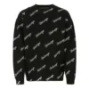 Strikkegenser med logo i skrift over hele «Svart» 646493T41121070