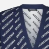 Strikkegenser med logo over hele «Blue White» 736248T32338502