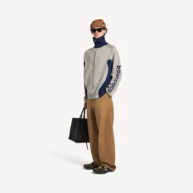 Strikket cardigan med glidelås for menn i grå/marineblå Strikket cardigan med glidelås for menn i grå/marineblå