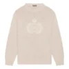 Strikket genser med rund hals og BB Laurel Crown-logo «Beige» 664369T32119028