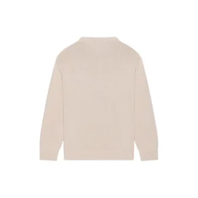 Strikket genser med rund hals og BB Laurel Crown-logo «Beige» 664369T32119028