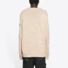 Strikket genser med rund hals og BB Laurel Crown-logo «Beige» 664369T32119028