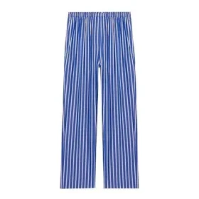 Stripete bomullspoplin-bukser med vide ben «Blue» 583438TJM214800