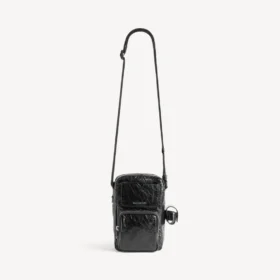 Superbusy vertikal crossbody-veske for menn i svart