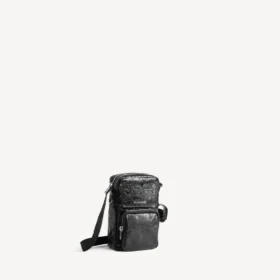 Superbusy vertikal crossbody-veske for menn i svart
