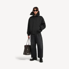 Svarte jeans med buet passform for menn