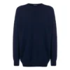 Sweatshirt med logo på ryggen, rund hals og kashmirstrikk «Navy» 583111T40924140