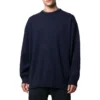 Sweatshirt med logo på ryggen, rund hals og kashmirstrikk «Navy» 583111T40924140