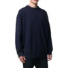 Sweatshirt med logo på ryggen, rund hals og kashmirstrikk «Navy» 583111T40924140
