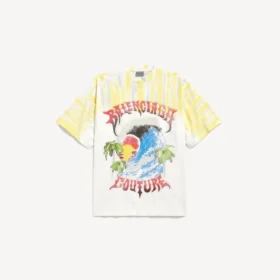 T-skjorte for menn med ekstrem tie-dye-mønster og medium passform i hvitt