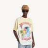 T-skjorte for menn med ekstrem tie-dye-mønster og medium passform i hvitt