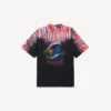 T-skjorte for menn med ekstrem tie-dye-mønster og medium passform i svart