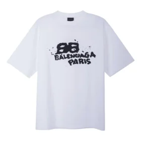 T-skjorte med håndtegnet BB Icon, medium passform «White Black» 612966TNVN49040