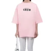 T-skjorte med kort erme og trykt logo, rosa/rød 620941TIVG91900