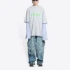T-skjorte med lag på lag og Slime-logo «Grey» 671401TLVF11203