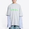 T-skjorte med lag på lag og Slime-logo «Grey» 671401TLVF11203