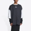 T-skjorte med logo og 3/4-ermer «Washed Black Heather Grey» 699190TMVC81208