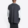 T-skjorte med logo og 3/4-ermer «Washed Black Heather Grey» 699190TMVC81208
