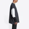 T-skjorte med logo og 3/4-ermer «Washed Black Heather Grey» 699190TMVC81208
