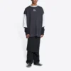T-skjorte med logo og 3/4-ermer «Washed Black Heather Grey» 699190TMVC81208