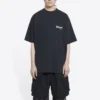 T-skjorte med Political Campaign, stor passform «Washed Black» 641675TKVJ19034