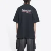 T-skjorte med Political Campaign, stor passform «Washed Black» 641675TKVJ19034