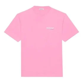 T-skjorte med rund hals og Political Campaign-logo, rosa/rød 641655TJVF75713