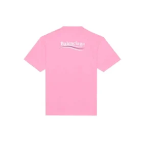 T-skjorte med rund hals og Political Campaign-logo, rosa/rød 641655TJVF75713