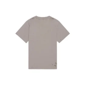 T-skjorte med uskarpt logo-hull, retroklassisk, korte ermer, unisex, grå 661705TKVD58174